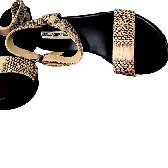 Karl Lagerfeld Paris, Platform Wedge, Snakeskin, - Picture 3 of 5